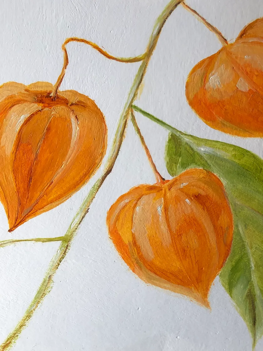 Physalis kitchen painting modern wall art Original oil painting 8x6 inches