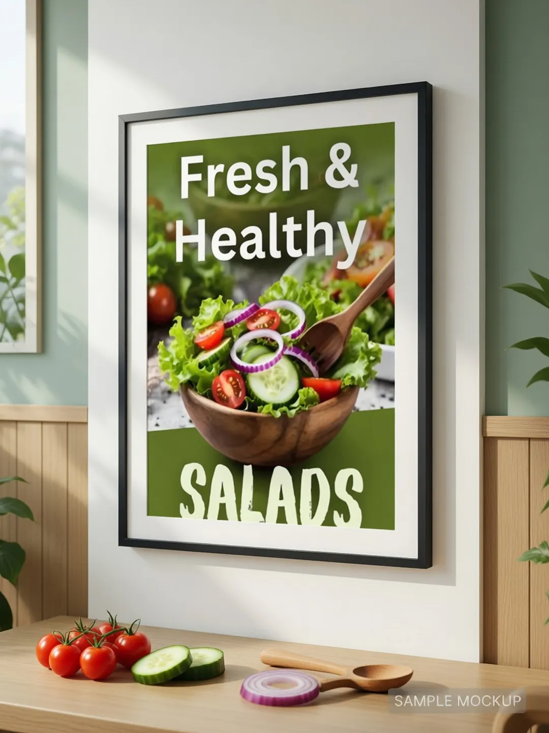 Healthy Salad Restaurant Poster Template