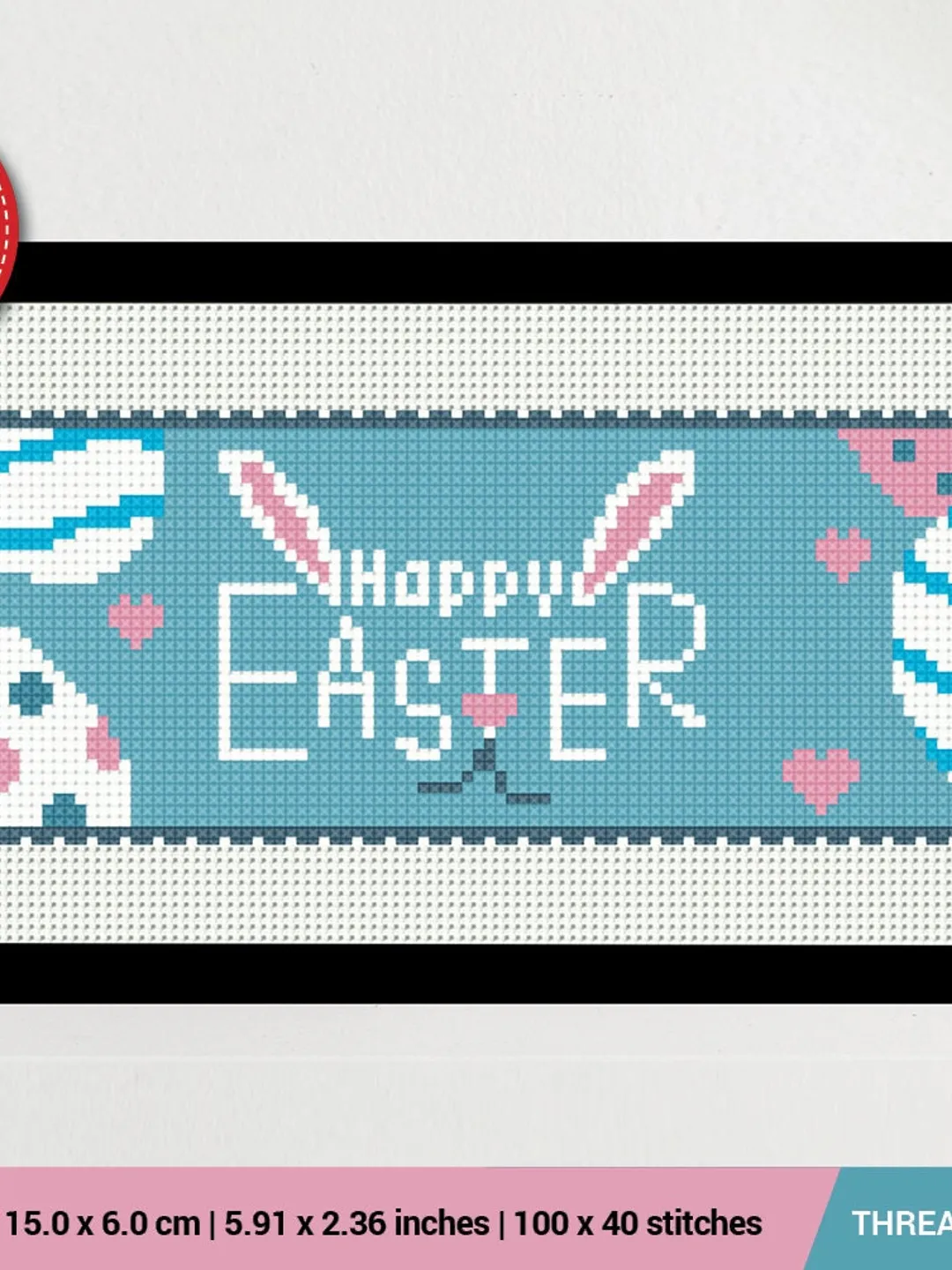 Happy Easter Cross Stitch Pattern PDF
