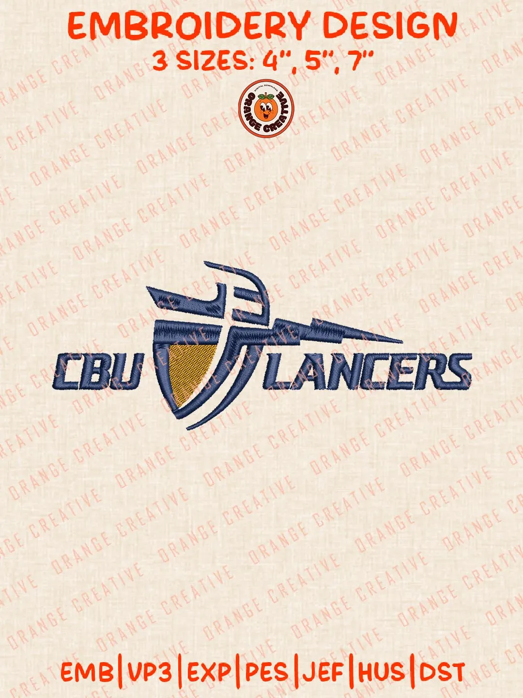 CBU Lancers Logos Embroidery Design Files, NCAA California Baptist Lancers Logos Embroidery Designs, Machine Embroidery Files, 4 Sizes, Custom Sizes, Instant Download