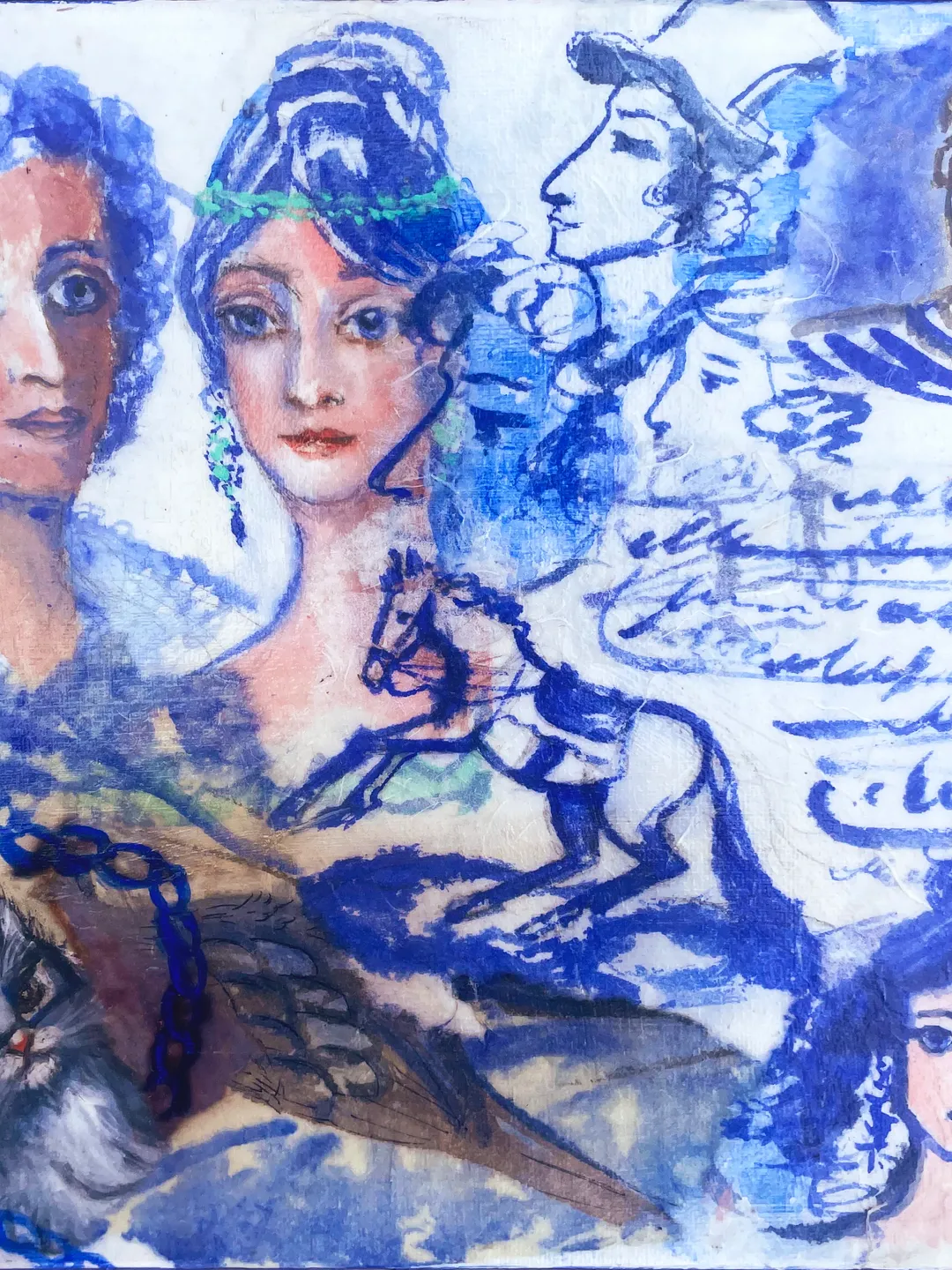 Decoupage painting on Pushkin's theme