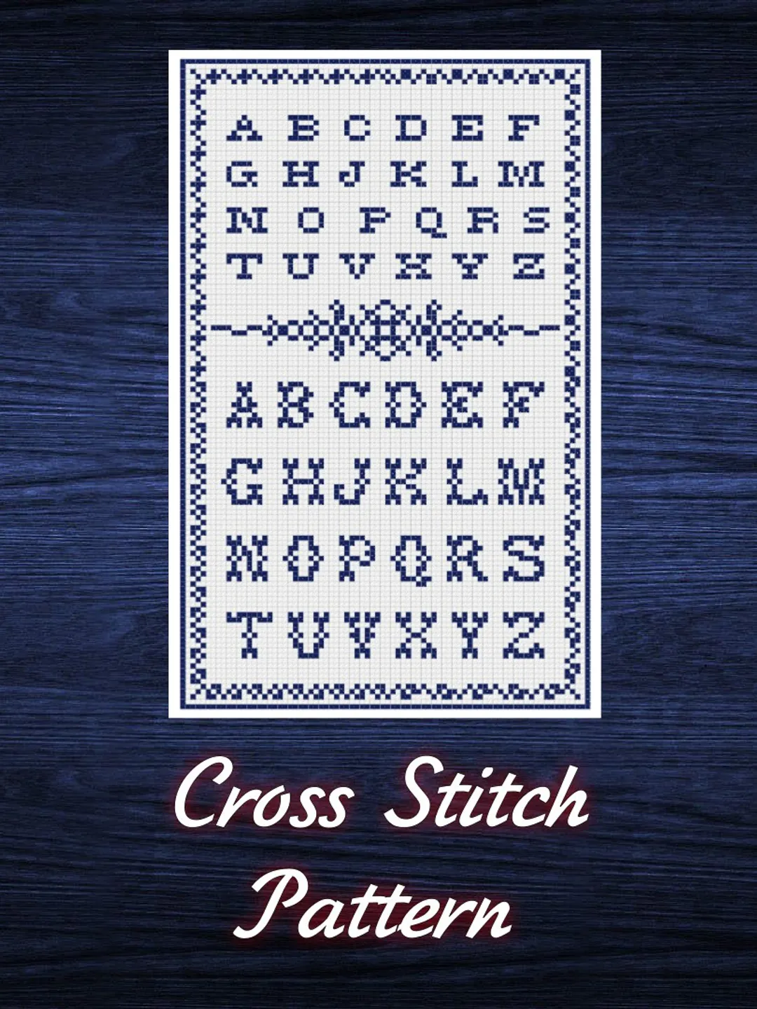 Vintage Cross Stitch Pattern Alphabet Counted Digital Download PDF