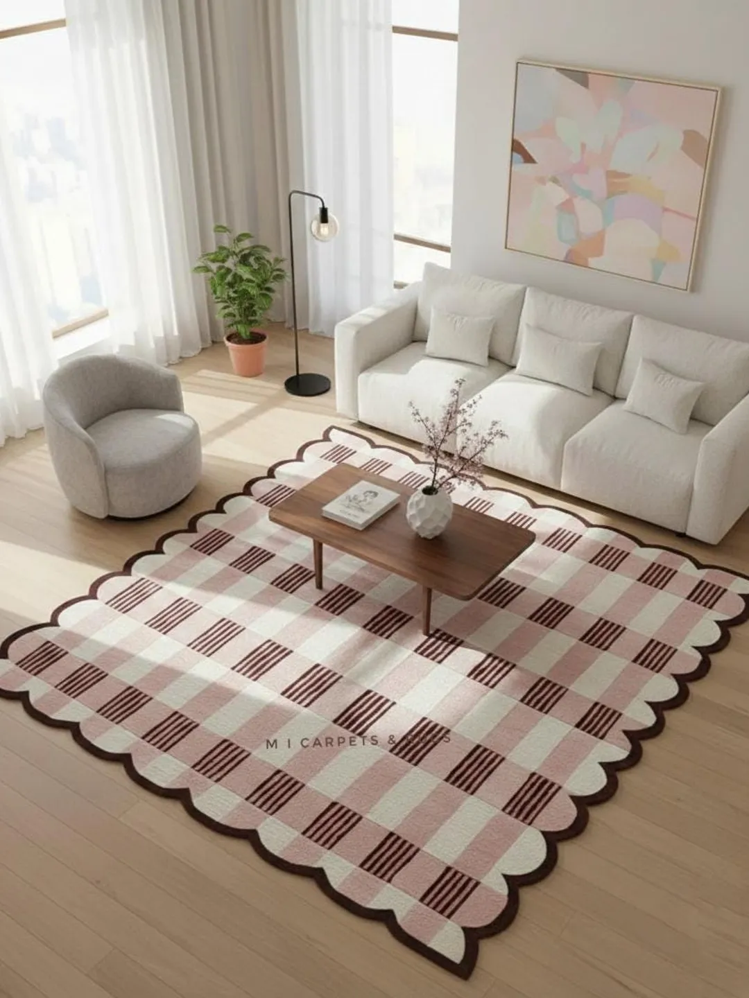 Hand Tufted Checkered Wool Rug For Living Room Home Decor hand-tufted-checkered-wool-rug-for-living-room-home-decor