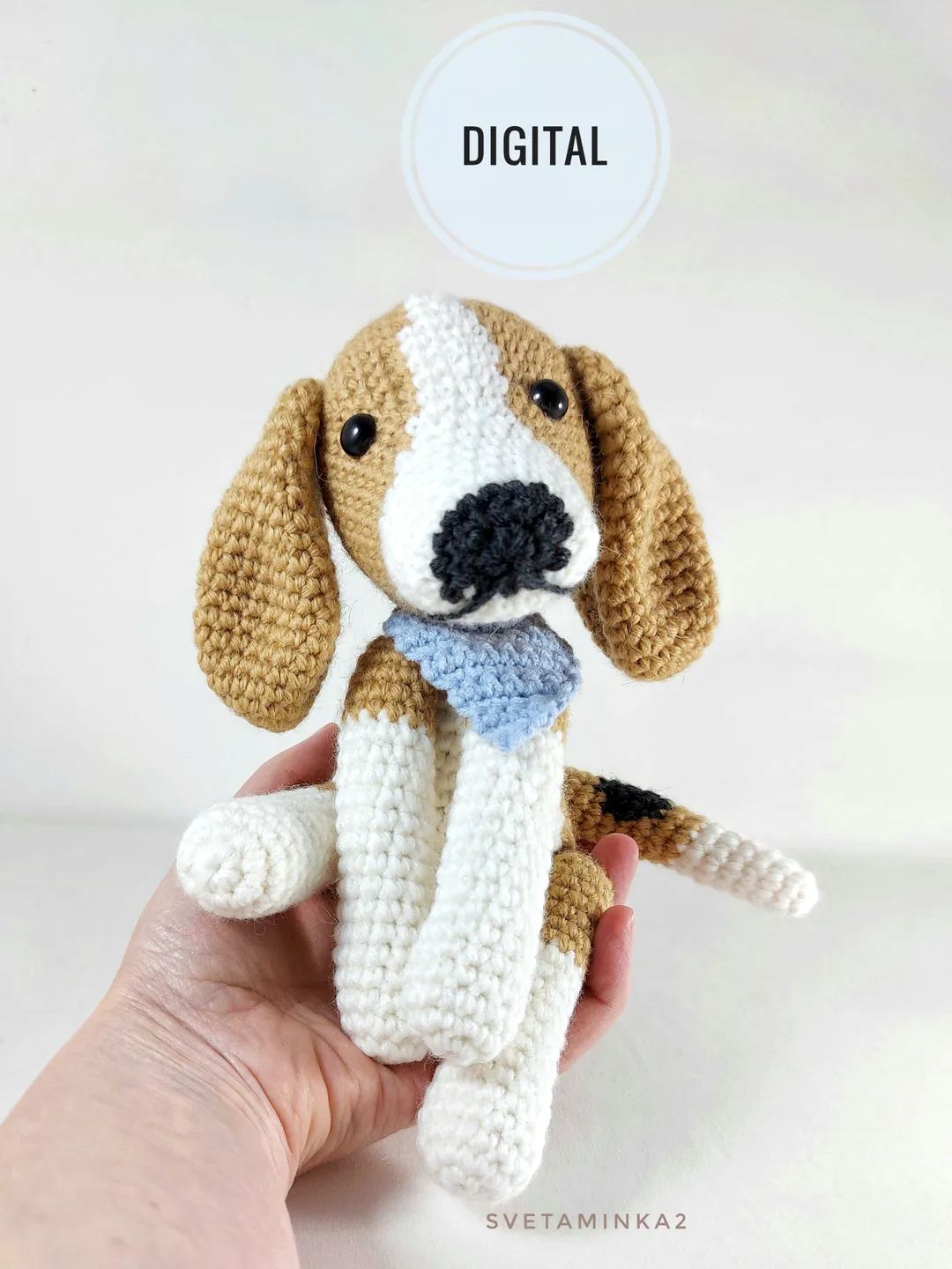 Beagle Crochet Dog Pattern Amigurumi Puppy. Digital Download. PDF.