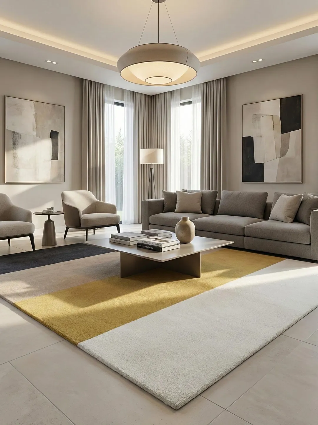 Modern Colorblock Hand Tufted Wool Rug