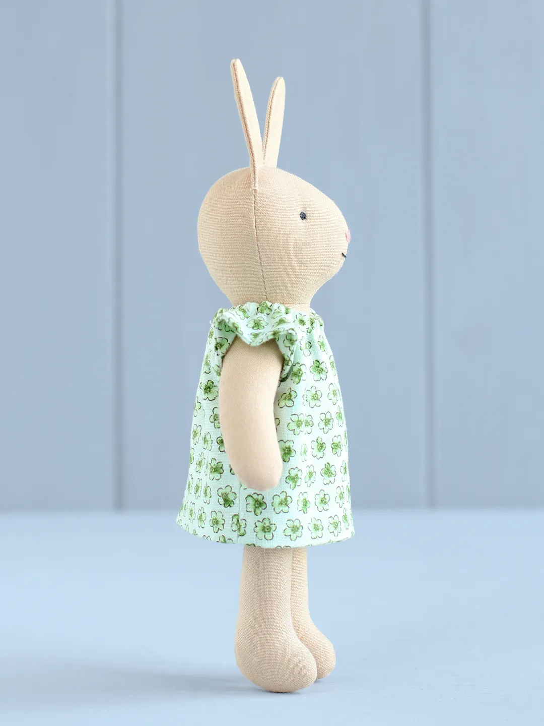 Stuffed Rabbit Dress Pattern PDF Mini Bunny with Stand-up Ears in Dress Sewing Pattern