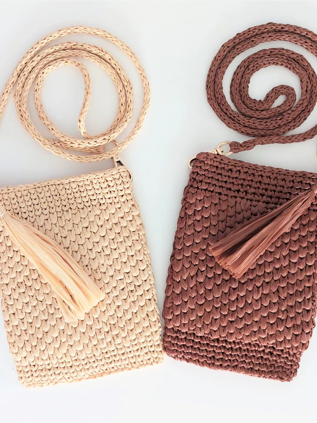 A little straw bag with a skinny strap
