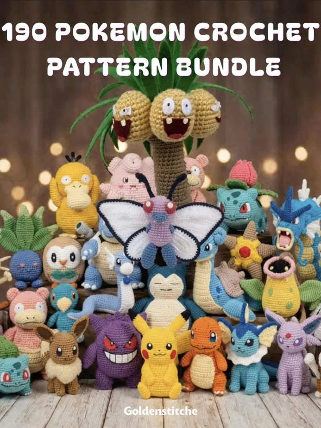 190+ Pokemon-inspired Crochet Pattern Bundle PDF – Mega Amigurumi Pack, Pikachu,dragonite, Eevee, Gengar, Squirtle & More, English Patterns