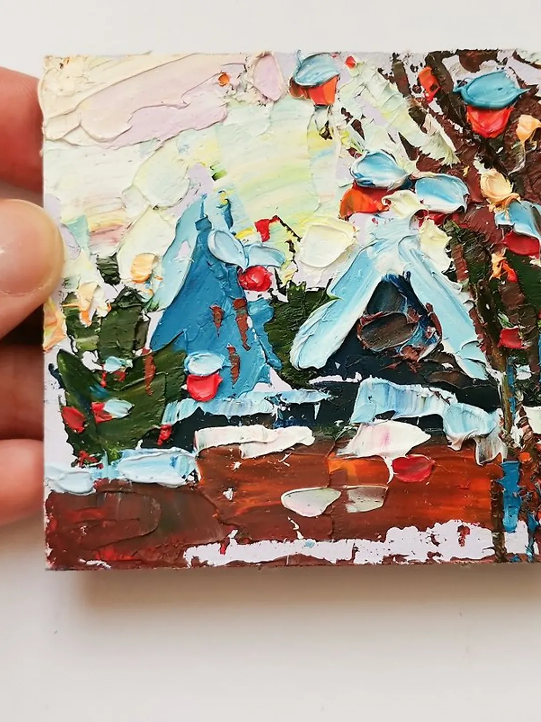 Kawagoe Painting 油畫原作 Original Art 手工油畫 Small 油畫 Japan Landscape Snow Artwork