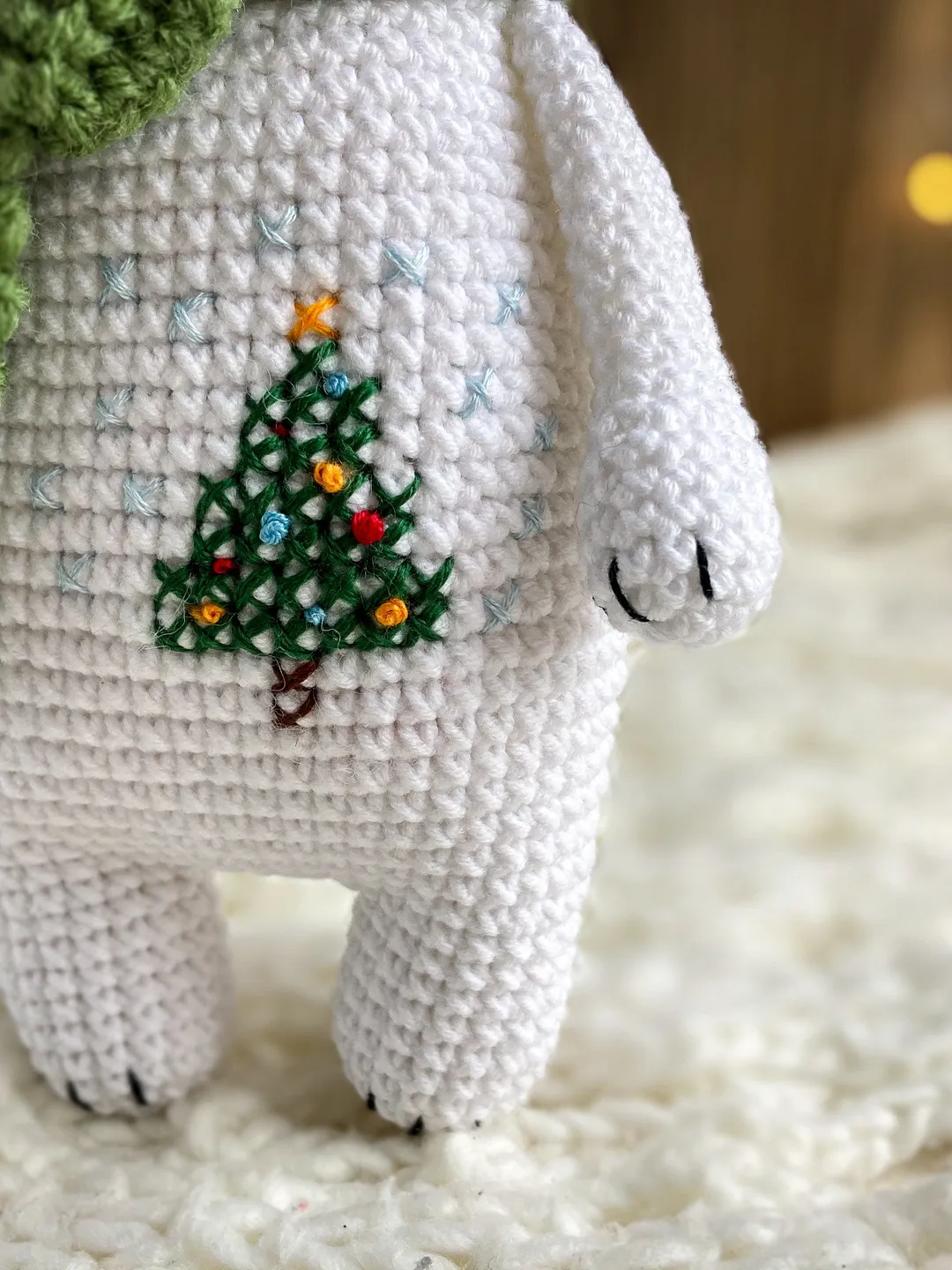 Amigurumi polar bear pattern, Christmas polar bear crochet pattern ...