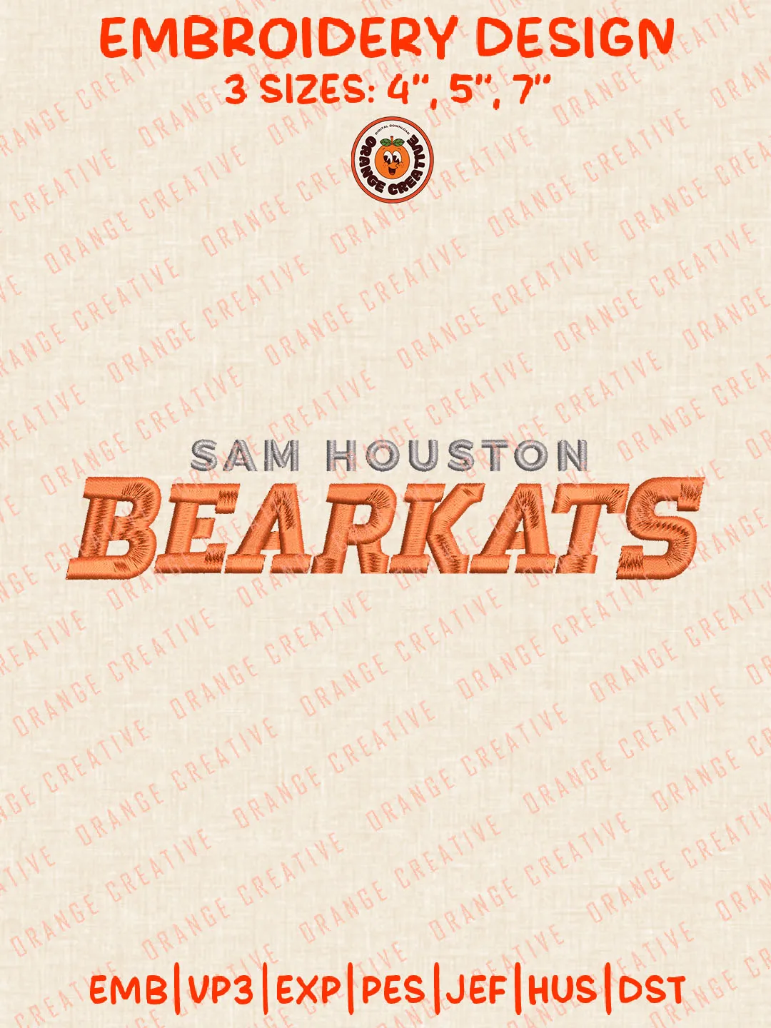 Sam Houston Bearkats Wordmark Logo Embroidery Files, NCAA Sam Houston Bearkats Team Embroidery Designs, Football Team Machine Embroidery Files, NCAA Sam Houston Machine Embroidery, Digital Download