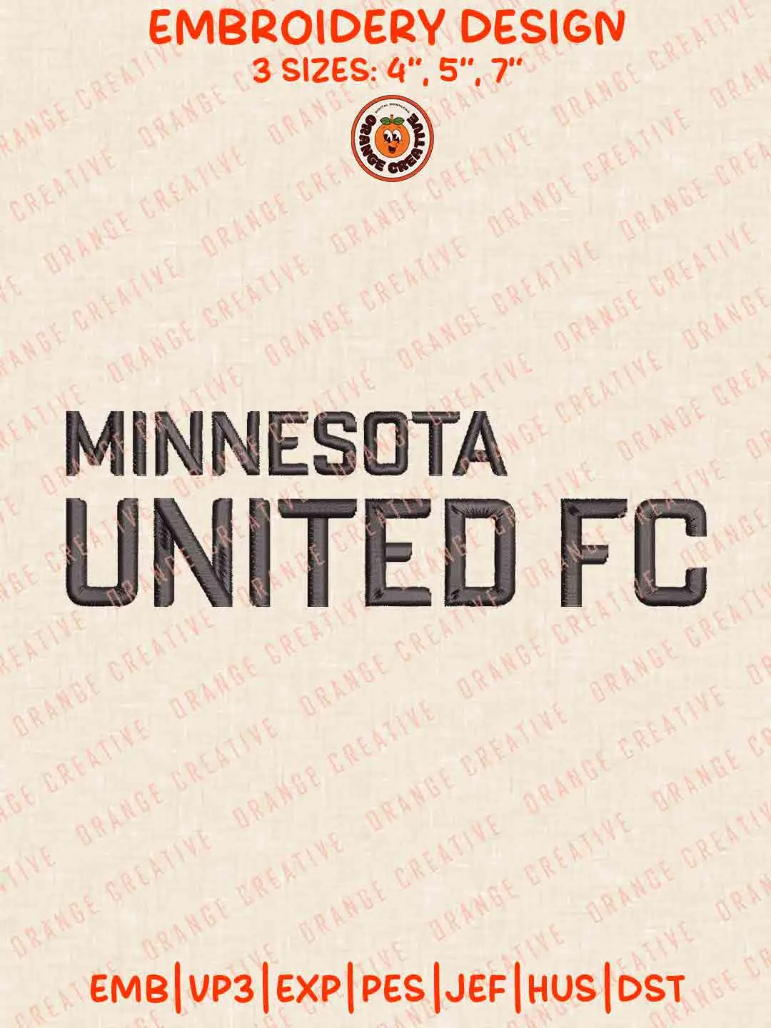 MLS Minnesota United FC Wordmark Logo Embroidery Files, Minnesota United FC Embroidery Designs, League Soccer Machine Embroidery Files, MLS Minnesota United FC Logo Machine Embroidery, 3 sizes, Digital Download