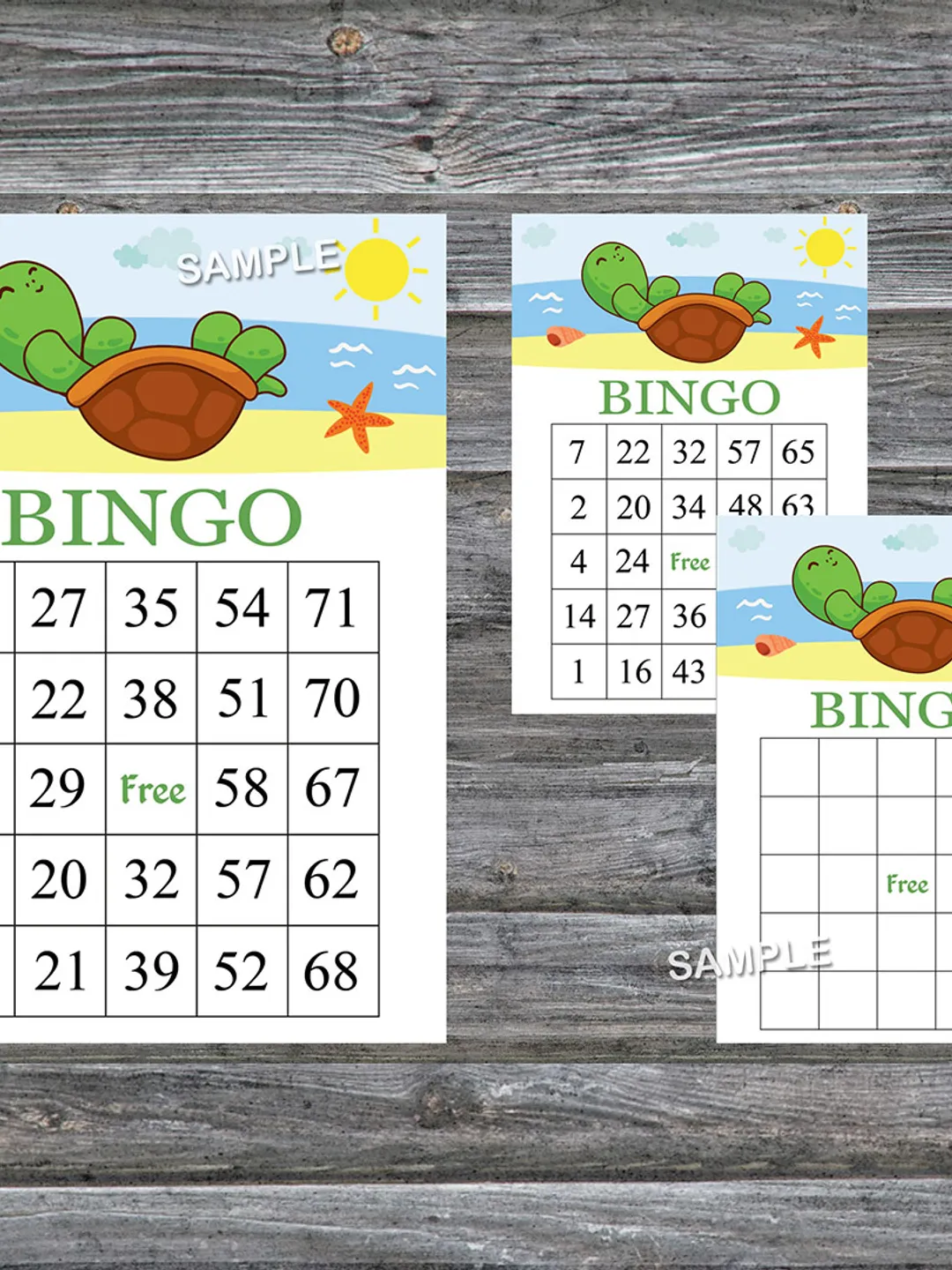 Turtle bingo cards,Turtle bingo game,Turtle printable bingo cards,60 Bingo Cards,INSTANT DOWNLOAD--334