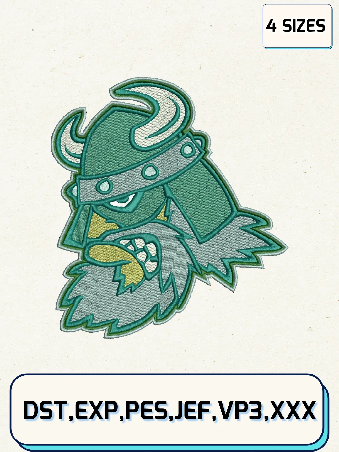 Portland State Mascot Embroidery Design Files, NCAA Logos Embroidery Designs, Machine Embroidery Files, 4 Sizes