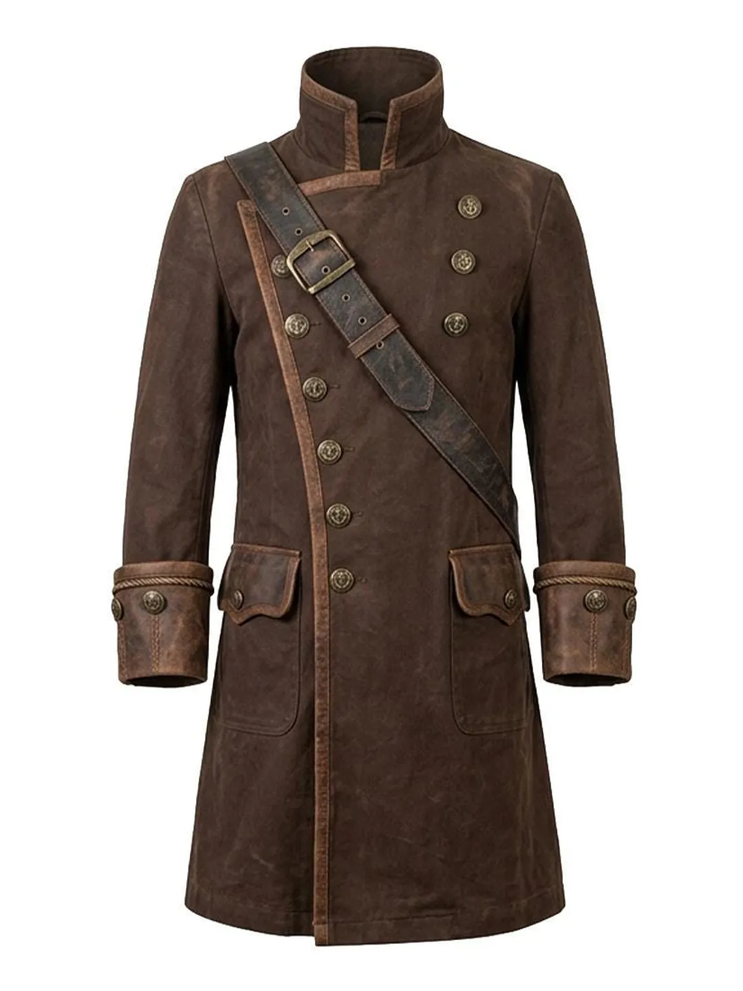 Pirate Captain Cosplay Trench | Gothic Military Officer Coat