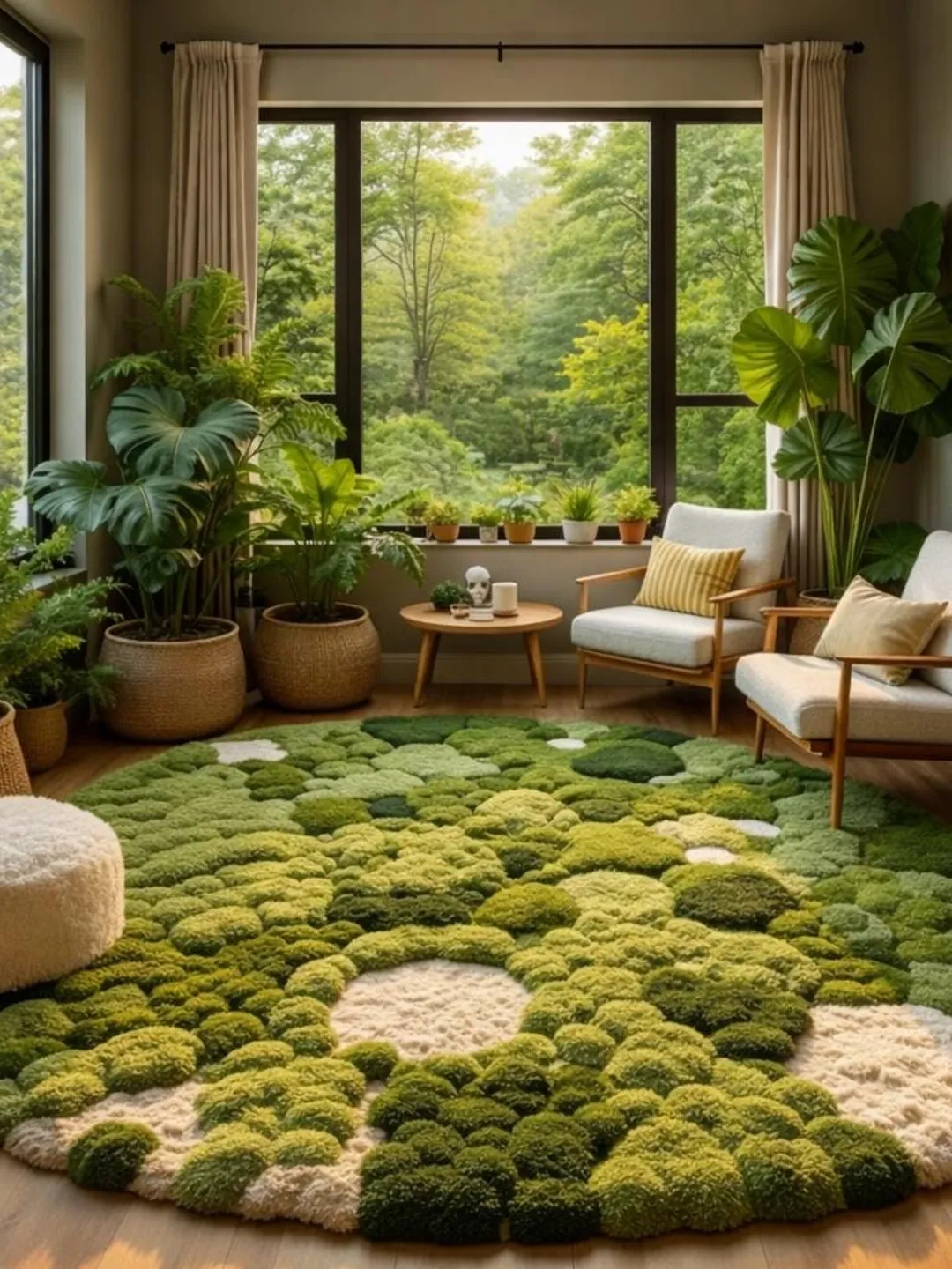 Green Moss Hand Tufted Wool Rug | Organic Wavy High Low Area Rug ...