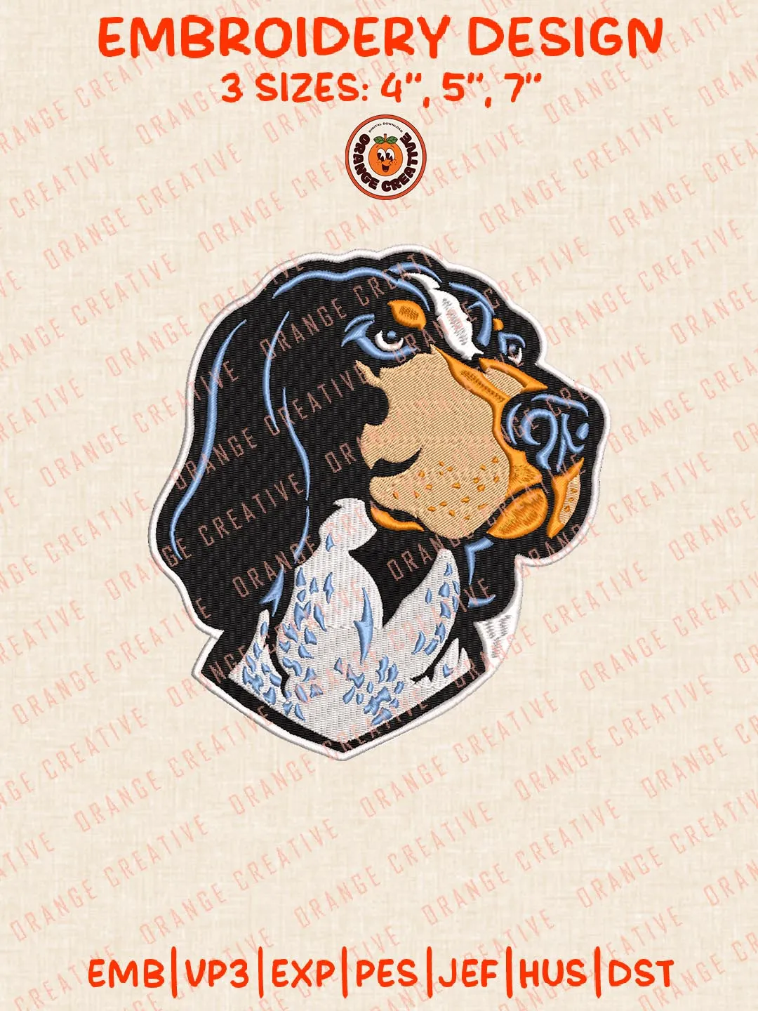 NCAA Tennessee Volunteers Head Mascot Logo Embroidery Design Files, NCAA Logos Embroidery Designs, NCAA Machine Embroidery Files, 3 Sizes, Custom Sizes, Instant Download