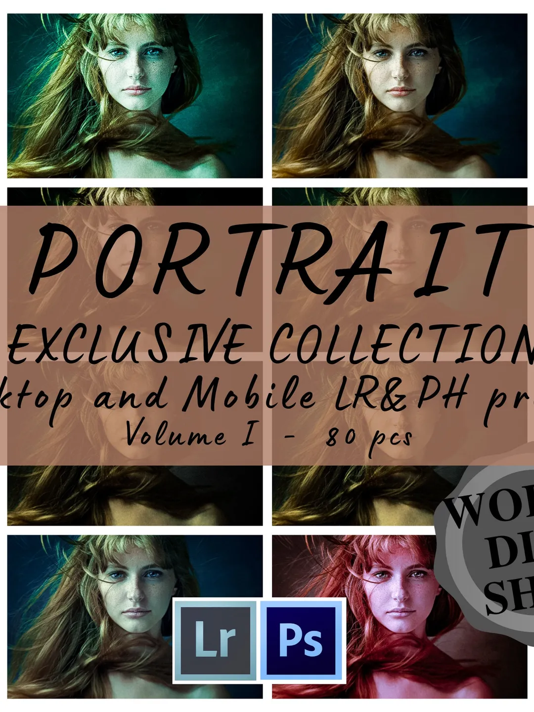 80 Portrait Lightroom Presets Exclusive Collection, Desktop Presets, Mobile Presets, Portrait Presets, Selfie Presets, DNG, XMP, Lrtemplate