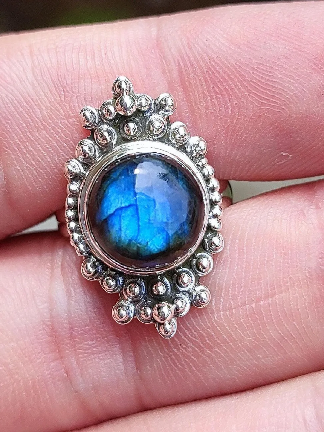 Labradorite 925 Silver Ring: Handmade Filigree Boho Jewelry