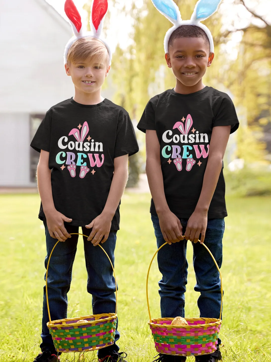 Easter Cousin Crew Shirt: Bubble Gum Bunny Graphic Tee