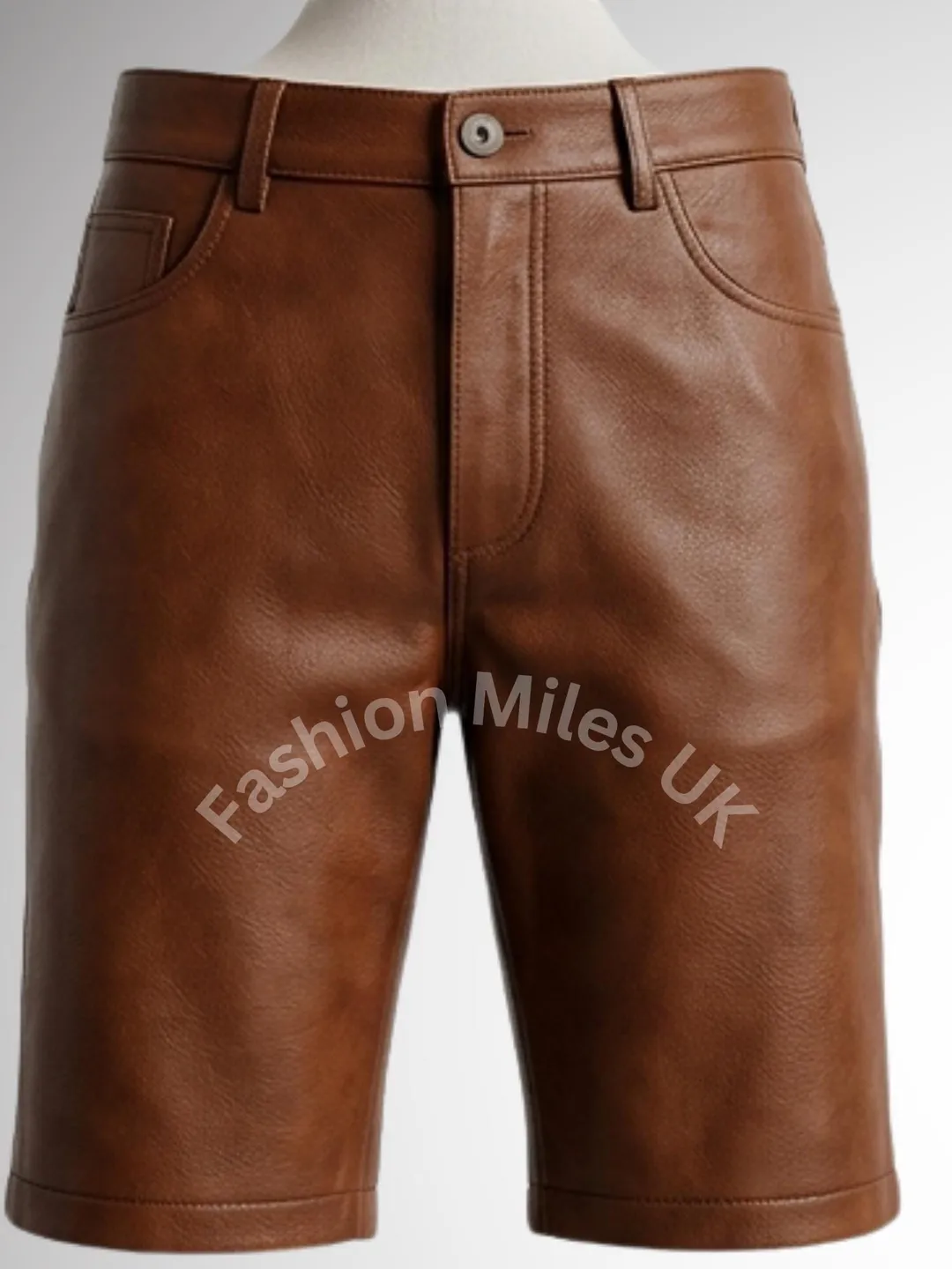 Men's Genuine Brown Sheep Leather Short High Quality Handmade Real