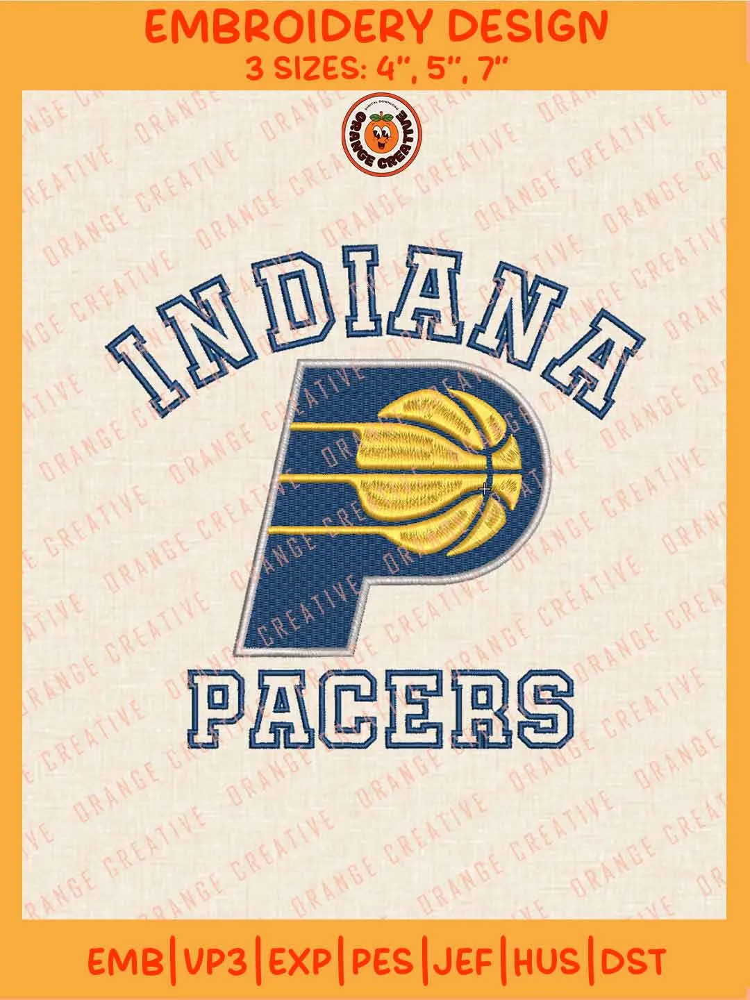 NBA Indiana Pacers Team Logo Embroidery Files, Indiana Pacers Basketball Team Embroidery Designs, NBA Pacers Machine Embroidery Files, NBA Basketball Team Machine Embroidery, Digital Download