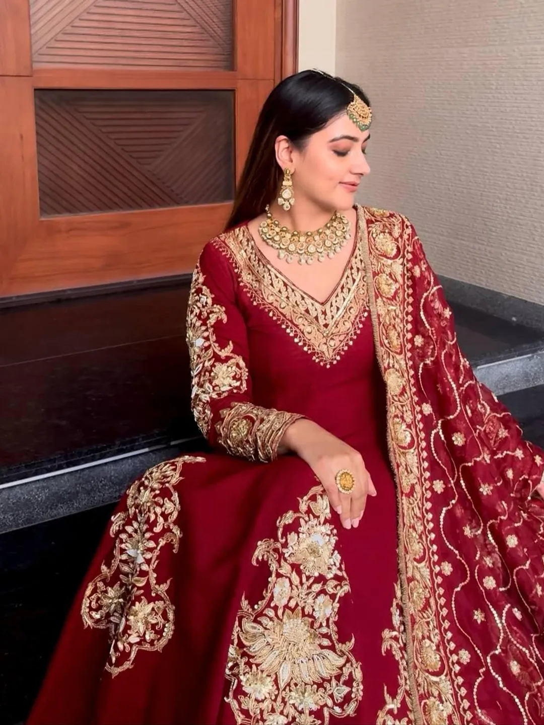 stylishfashion Indiase Pakistaanse Bruiloft Wear Salwar Kameez Borduurwerk Werkkleding Anarkali Gown Suits, Keuze 1, 38
