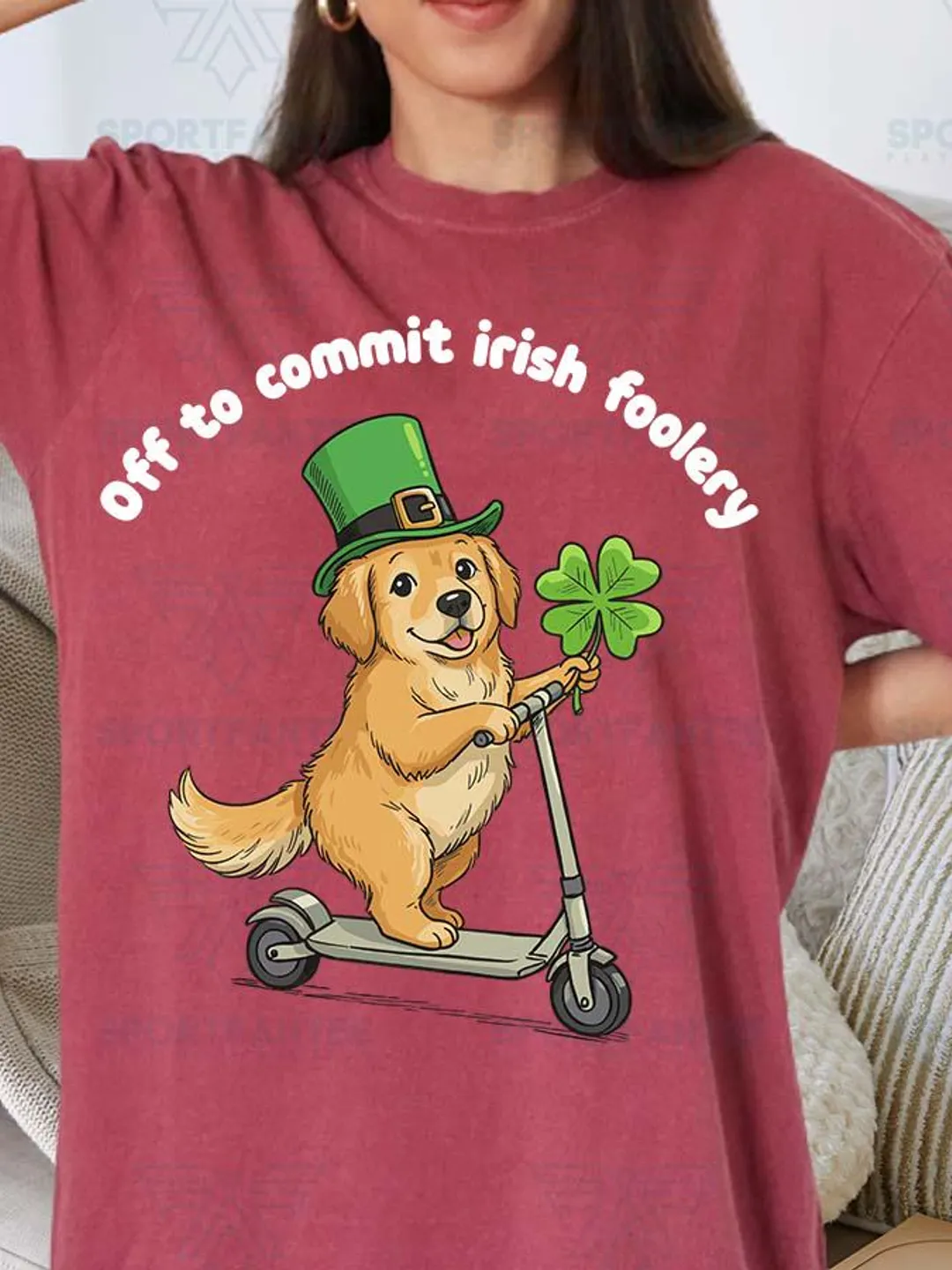 Comfort Colors St Patricks Day Dog Shirt, Off To Commit Irish Foolery Tee