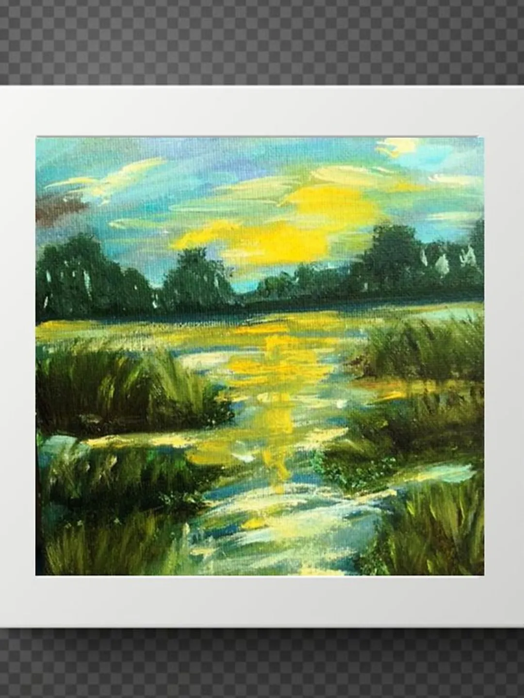 Abstract Landscape Original Oil Painting Impasto Art Miniature 6x6 inches