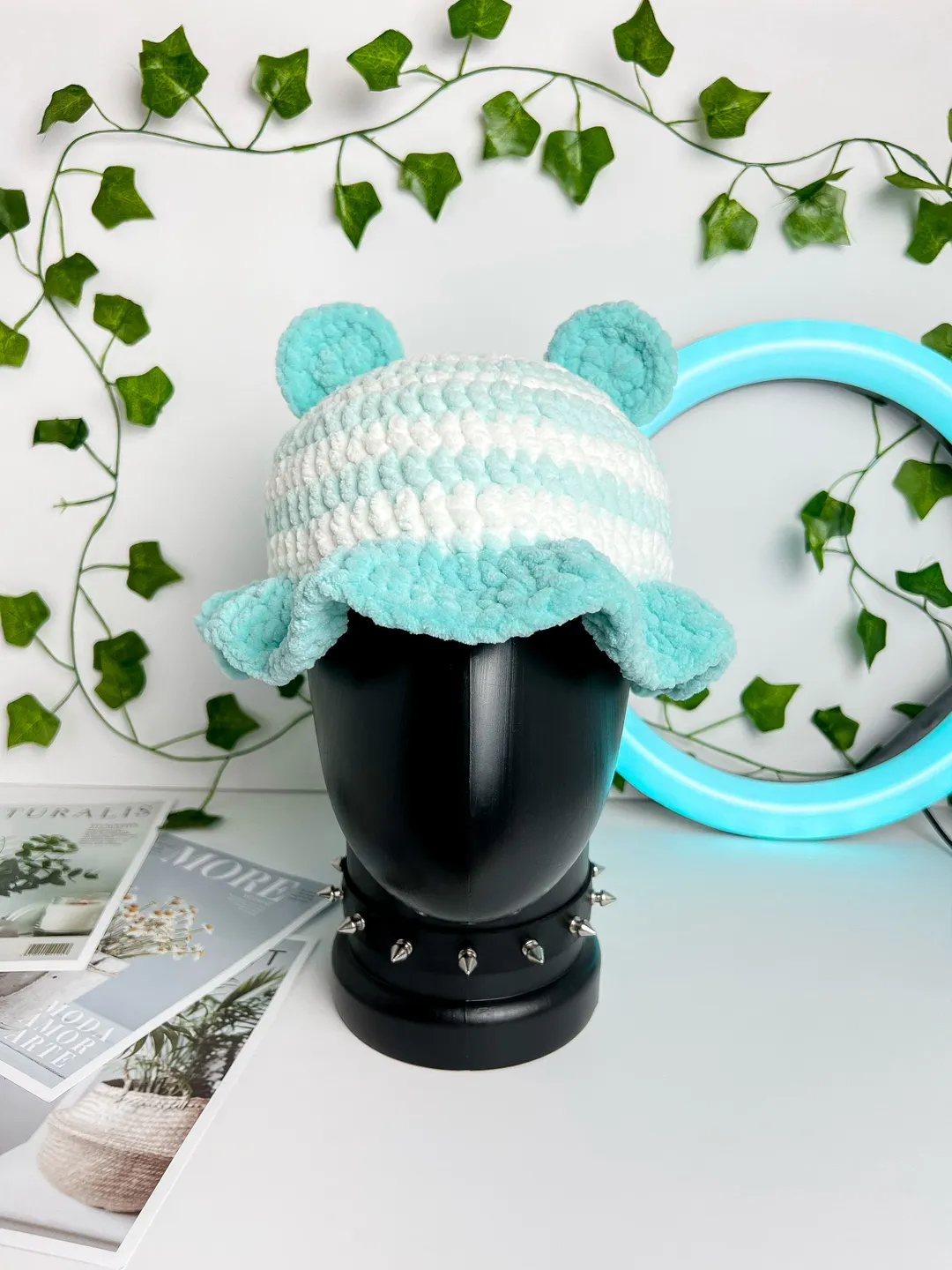Crochet Cute Bear Bucket Hat