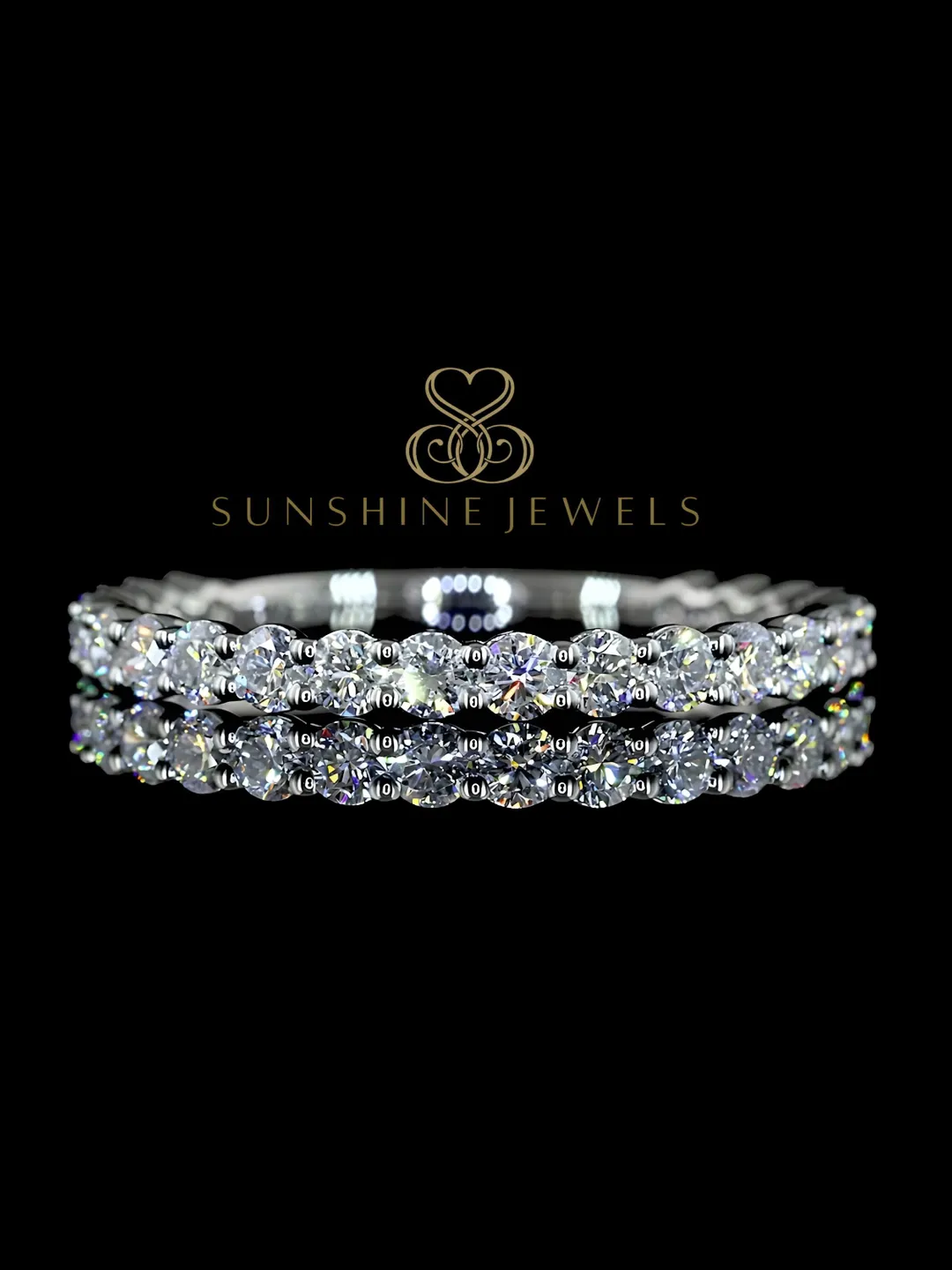 Round Lab Grown Diamond Eternity Wedding Band. 1 Ct. Matching Band ...