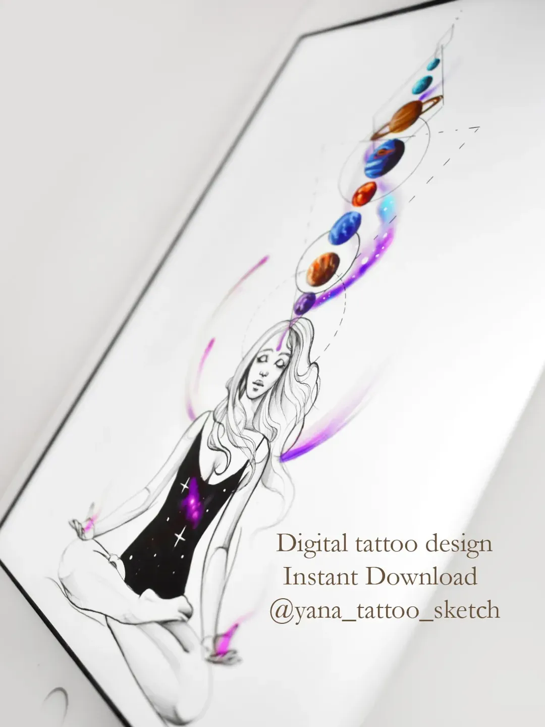 Meditation Tattoo Designs Yoga Tattoo Sketch Parade Of Plane Tattoo Art, Instant download JPG, PDF, PNG