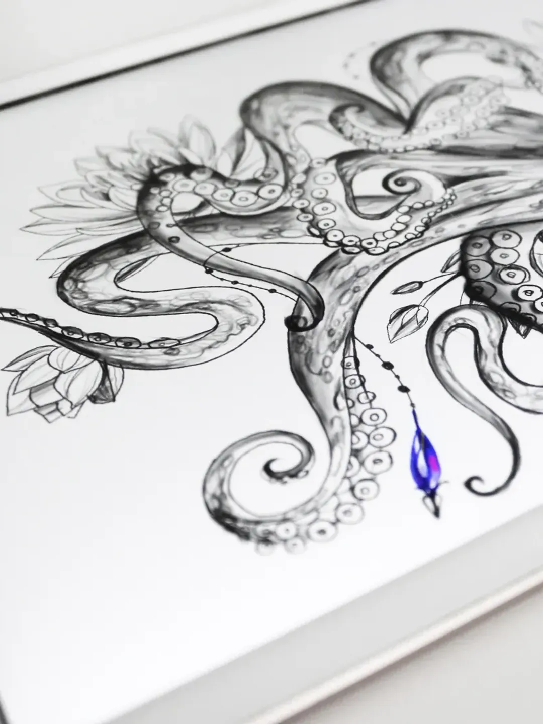 Octopus Drawing Tattoo ArtStation Octopus Squeezing An Impaled Heart Tattoo  Design, image size:1080x1440