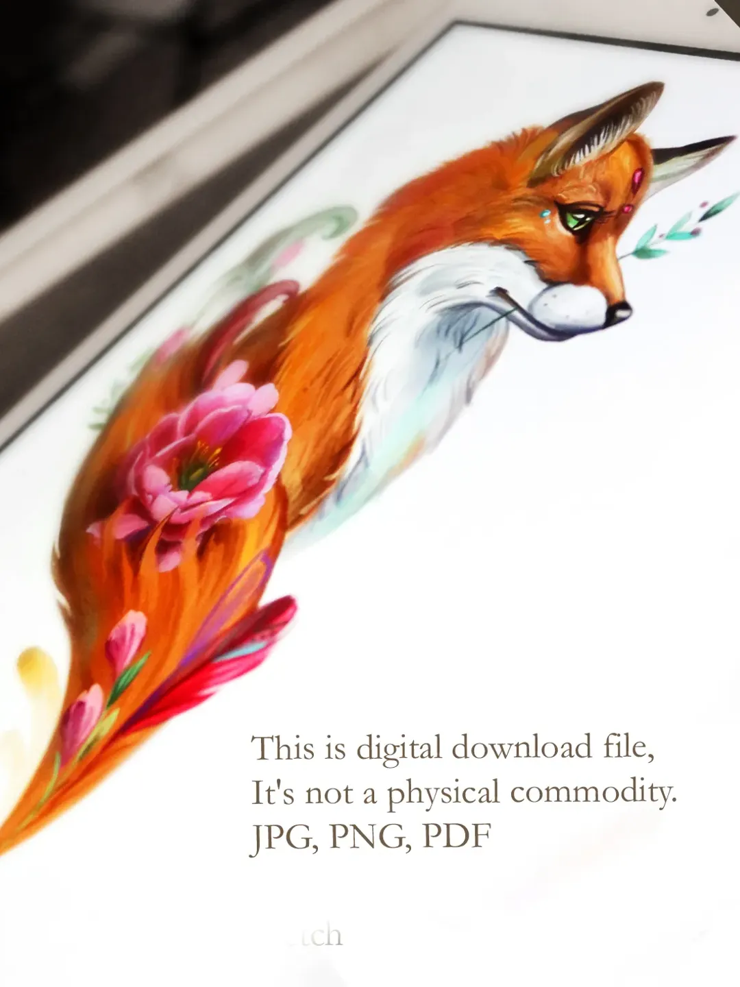 Fox Tattoo Design Ideas Fox Tattoo Sketch Fox And Flower Tattoo Designs, Instant download JPG, PDF, PNG