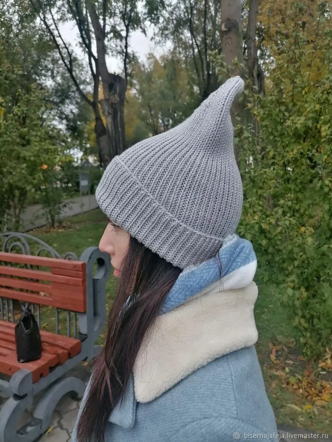 Grey wool winter hat