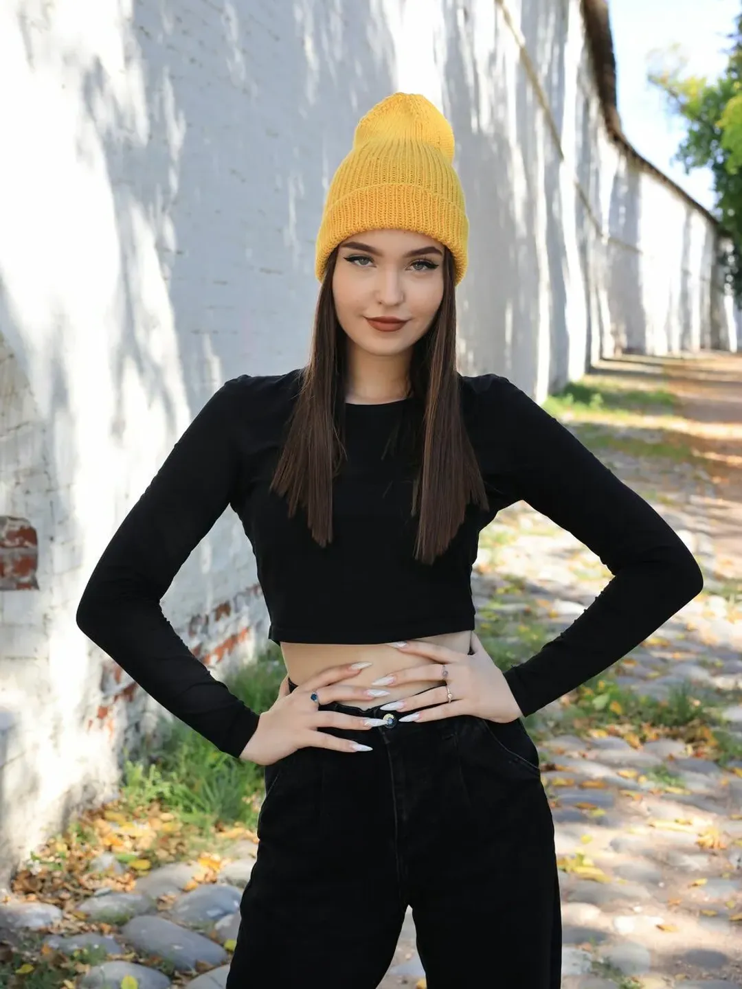 Yellow winter wool hat