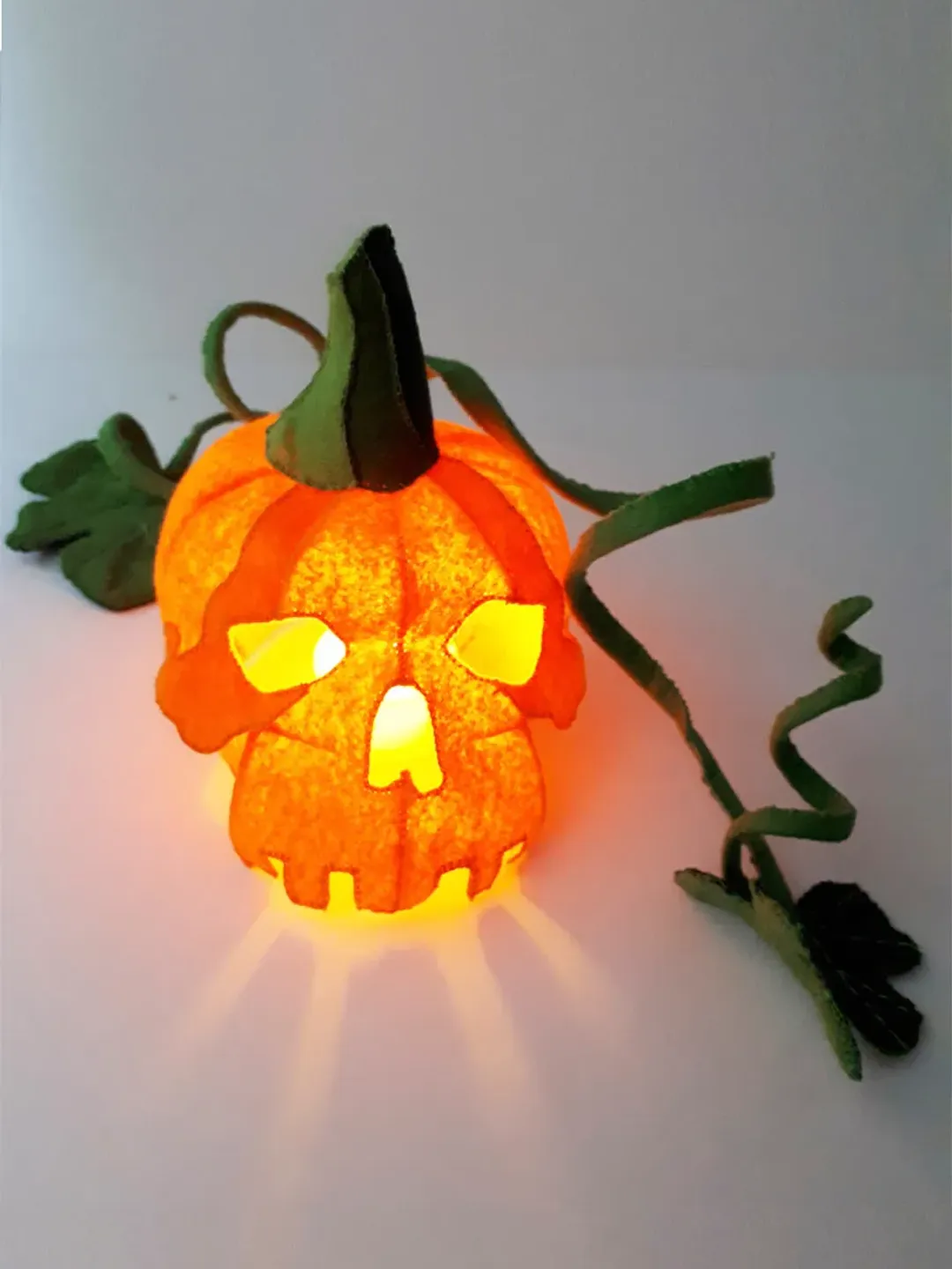 Jack o lantern Skull Halloween decor , Pumpkin decorations felt sewing ...
