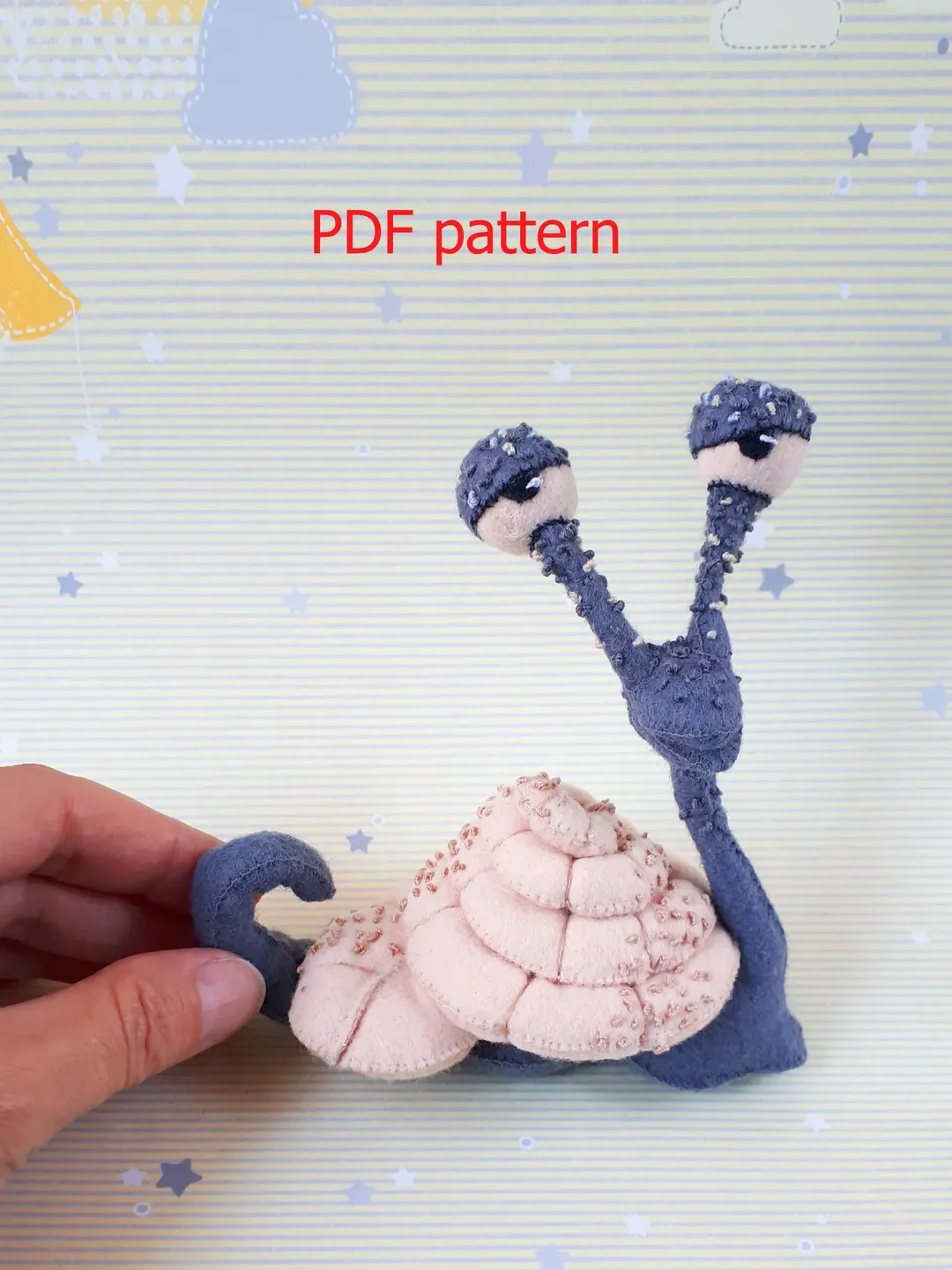 Snail toys pattern sewing, Cute snail stuffed toys sewing pattern, Animal toy nursery decor neutral