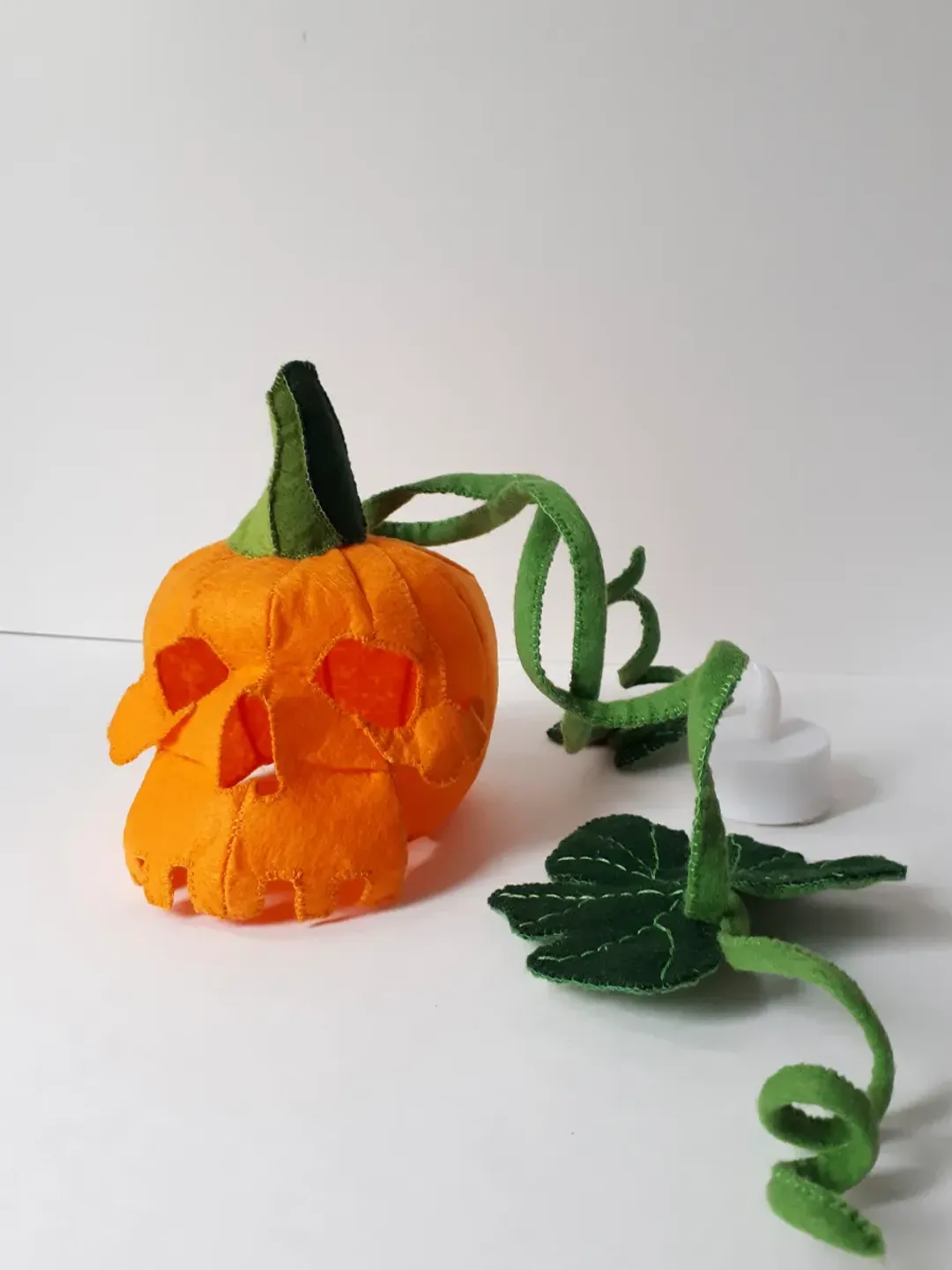 Jack o lantern Skull Halloween decor , Pumpkin decorations felt sewing ...