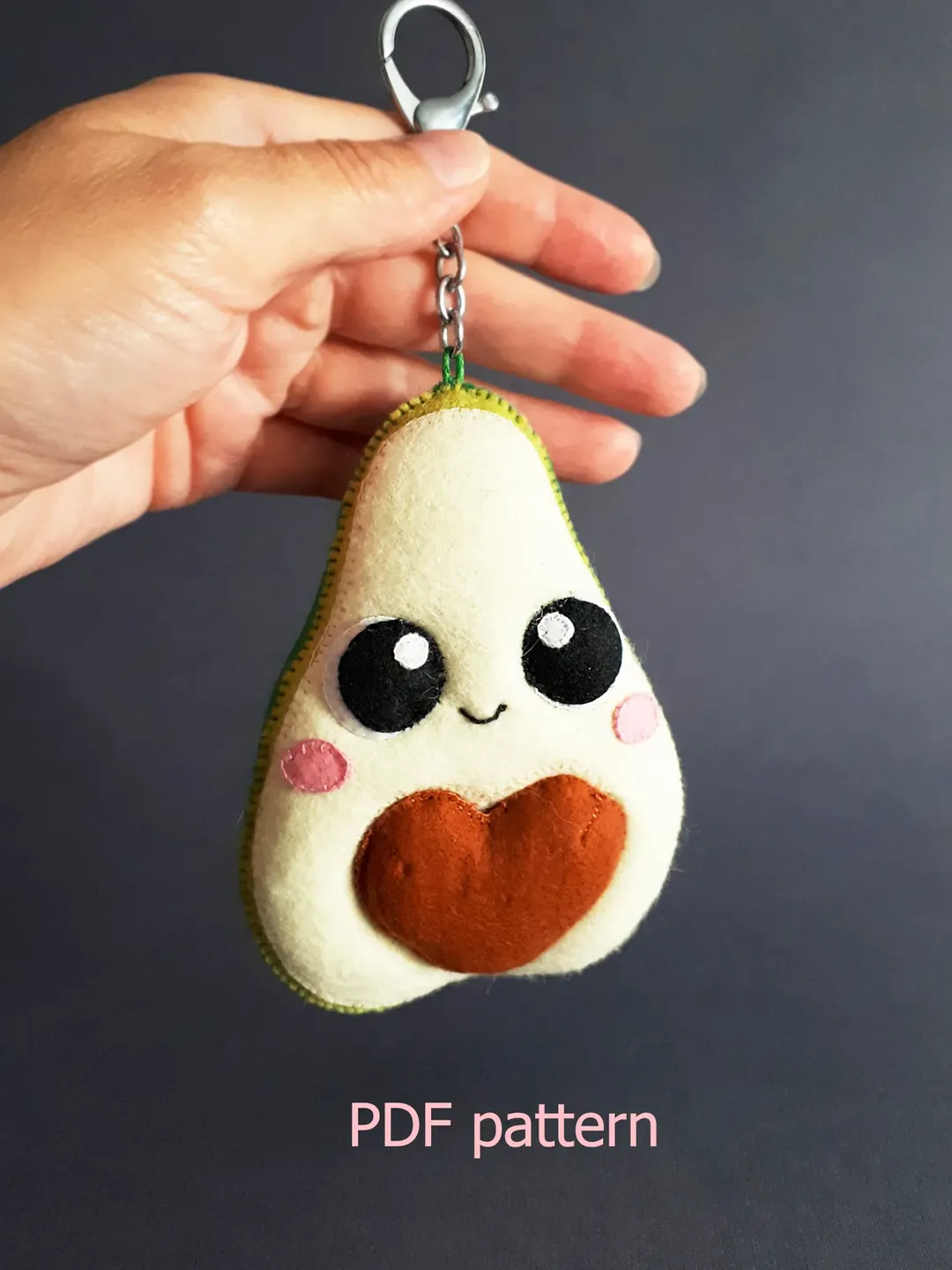 Avocado Gift , Avocado Valentine Pattern , Stuffed and Plushies Patterns , Valentines Day Heart Pattern , Felt Ornaments