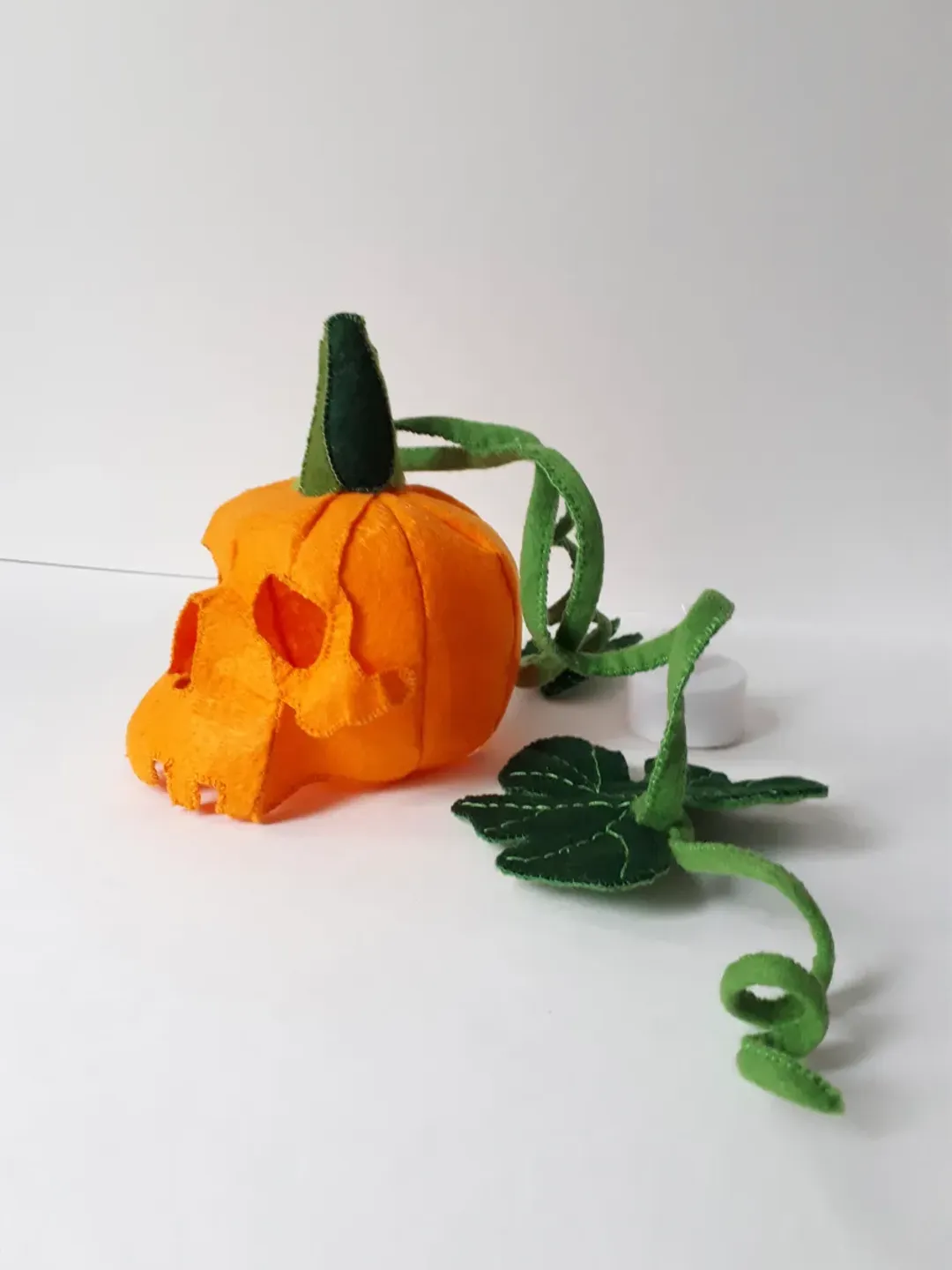 Jack o lantern Skull Halloween decor , Pumpkin decorations felt sewing ...