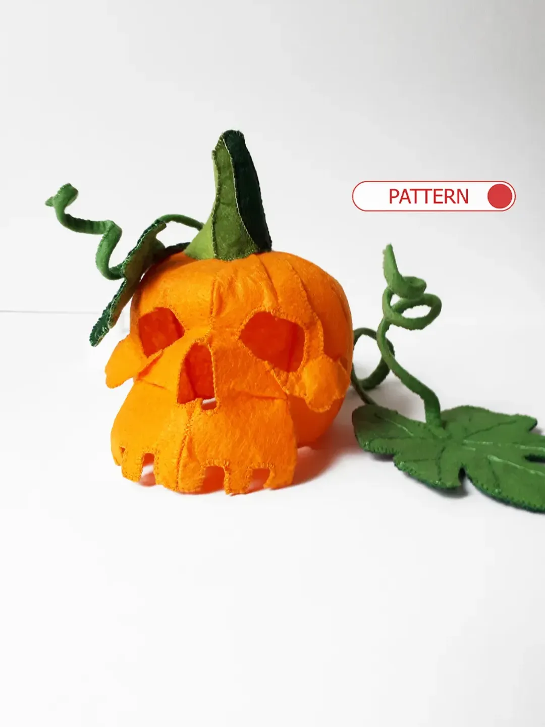 Jack o lantern Skull Halloween decor , Pumpkin decorations felt sewing ...