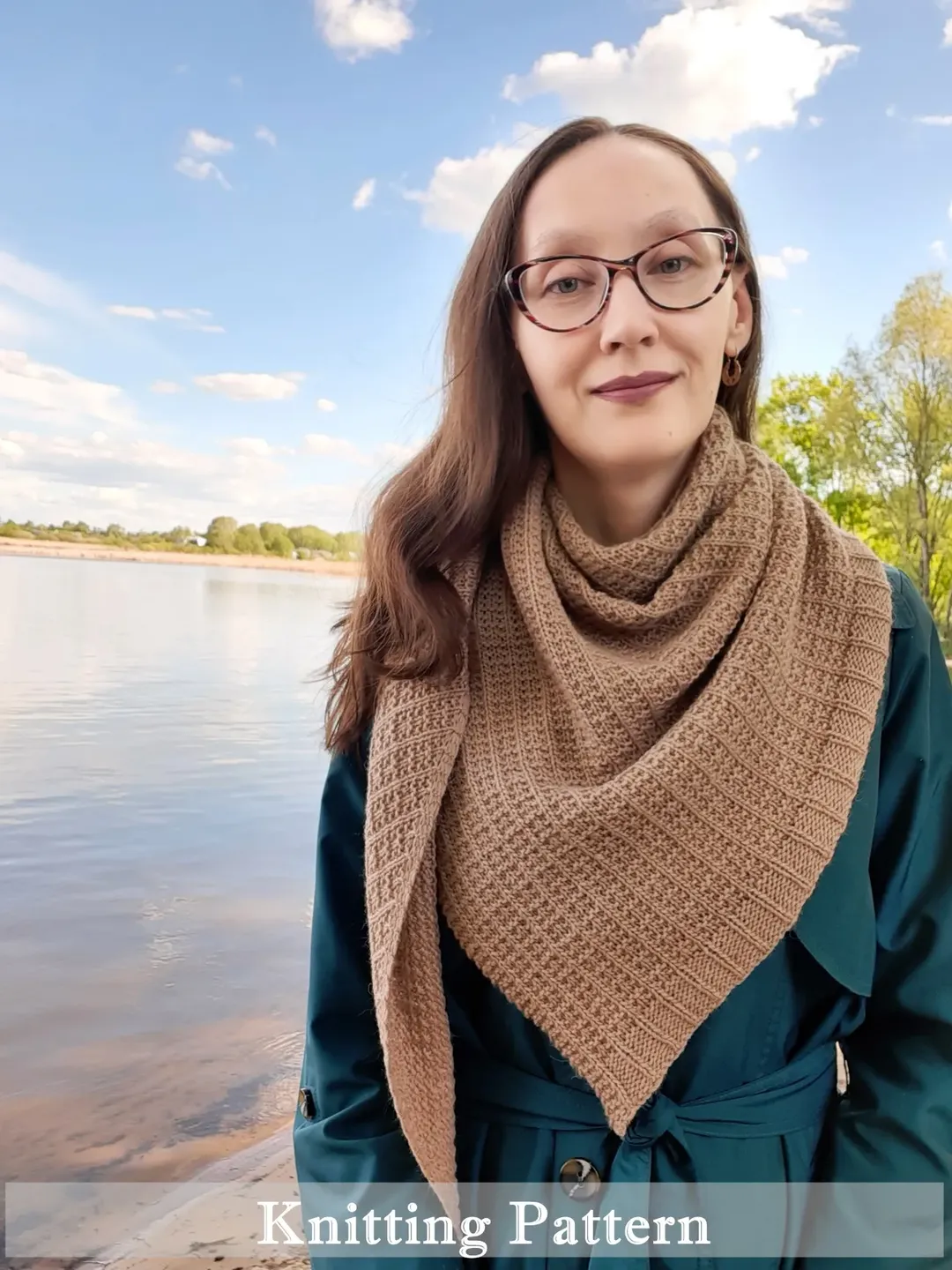 Casual Asymmetrical Shawl Knitting Pattern with 1 BONUS