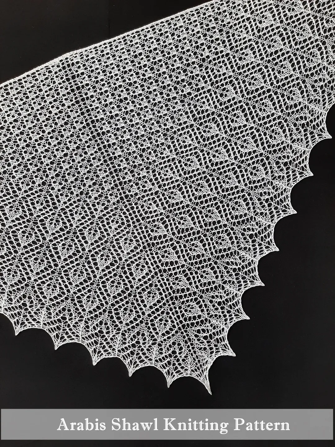 Arabis Shawl Charted Knitting Pattern with Simple Elegant Lace Stitches