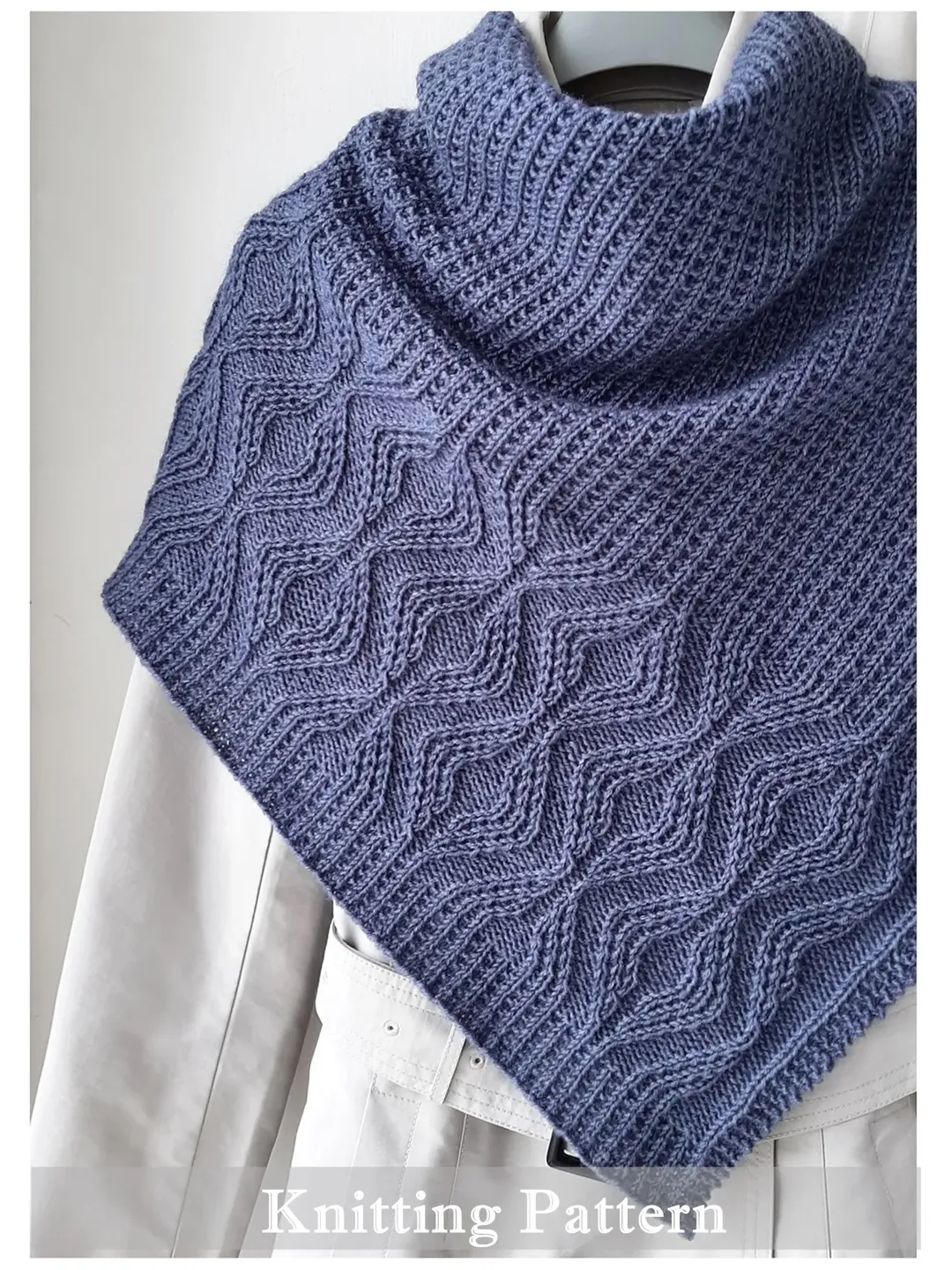Cosy Asymmetrical Shawl Knitting Pattern Knit textured shawl to your wardrobe