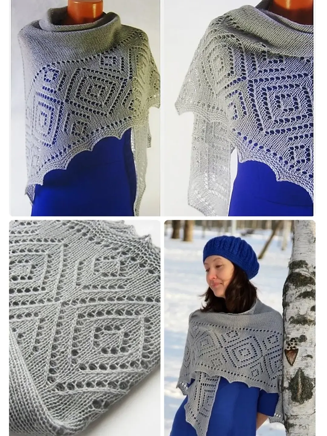 【美品！激レア！】wjk White tag shawl color Knit Tumbleweed Shawl Knitting Pattern Worked in Stockinette