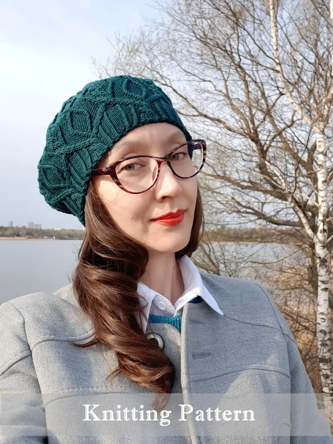 Bel Beret Knitting Pattern Ladies Cable Beret from DK yarn 1 adult medium size