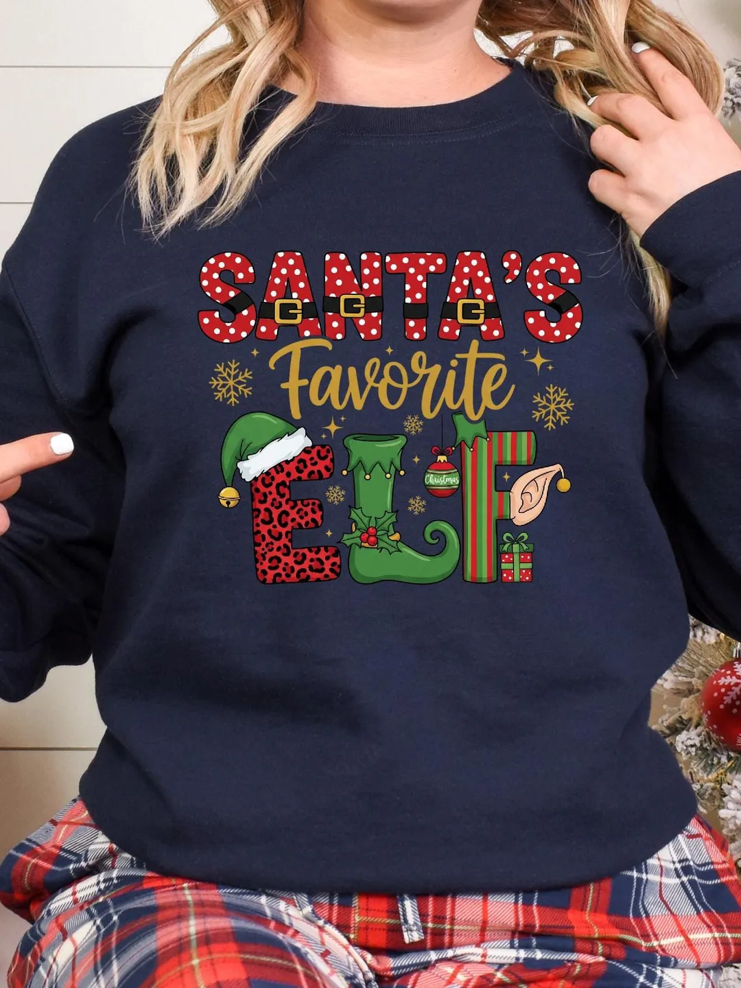 Santa's Favorite Elf T-Shirts, Christmas Family Matching, Funny Christmas Shirt, Christmas Elf Shirts, Christmas Family Matching
