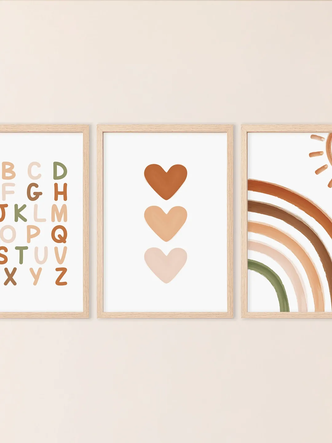 Rainbow Heart Boho Nursery Printable Wall Art - Kids Printable Poster ...