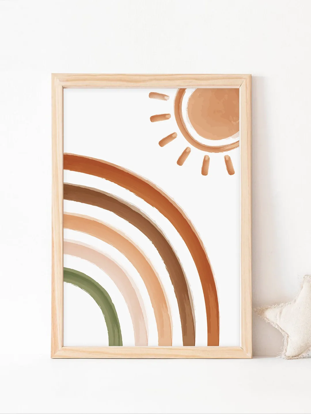 Sun Boho Nursery Decor Earthy Rainbow Boho Wall Art Nursery Decor Printable Art Poster Print Digital Download